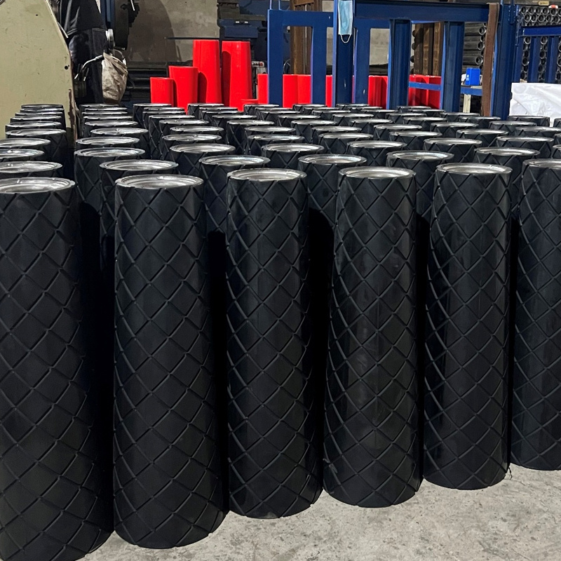 PU Tapered Tracking Idler production photo